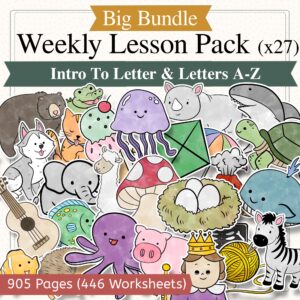 Complete Kindergarten Literacy Curriculum | Full A–Z Program (26 Letters + Intro, 32-Page Units + Worksheets)