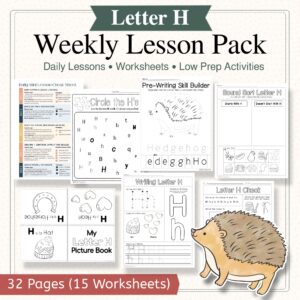 Letter H Curriculum Pack | PreK & Kindergarten Literacy Lessons, Activities & Worksheets (32-Page Unit + 15 Printables)