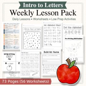 Intro to Letters Curriculum Pack | PreK & Kindergarten Literacy Lessons, Activities & Worksheets (Week 1 Foundation Unit)