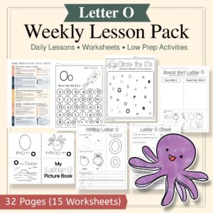 Letter O Curriculum Pack | PreK & Kindergarten Literacy Lessons, Activities & Worksheets (32-Page Unit + 15 Printables)