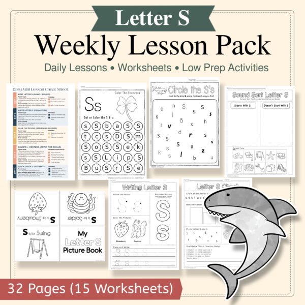 S Activity Letter S Curriculum Pack | PreK & Kindergarten Literacy Lessons ...
