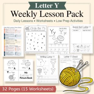 Letter Y Curriculum Pack | PreK & Kindergarten Literacy Lessons, Activities & Worksheets (32-Page Unit + 15 Printables)