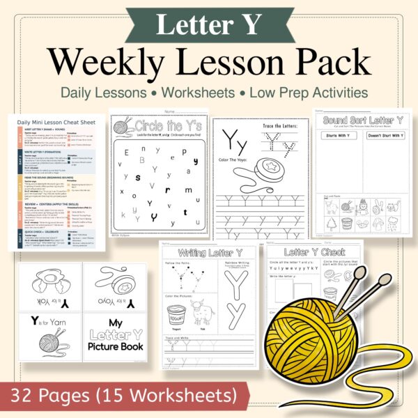 Letter Y Activities and Worksheet Bundle