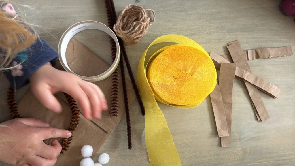 Letter N STEM Nest making activity, using basic craft supplies