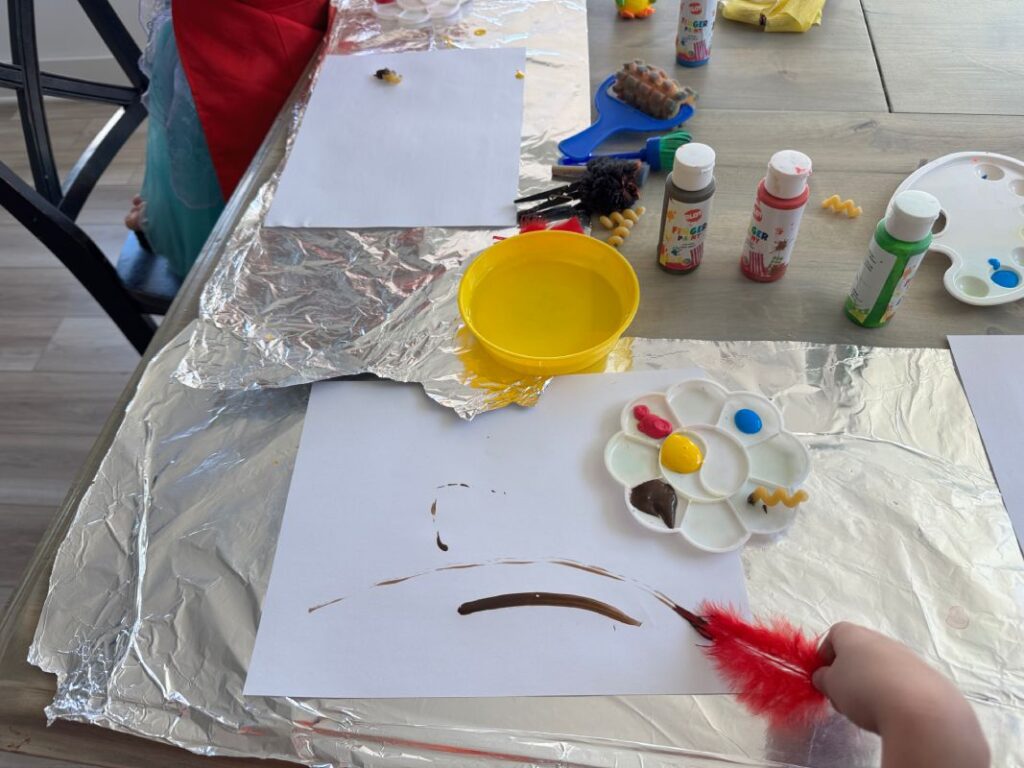 Process Paint or Painting with Peculiar things - Great craft to do with kids where you paint with anything but a paintbrush fun for Preschool and Kindergarten Activities