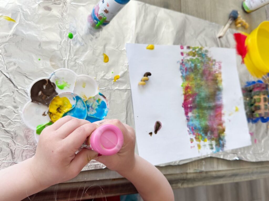 Process Paint or Painting with Peculiar things - Great craft to do with kids where you paint with anything but a paintbrush fun for Preschool and Kindergarten Activities