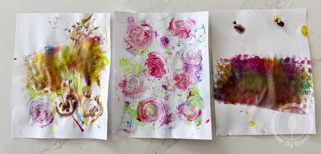 Process Paint or Painting with Peculiar things - Great craft to do with kids where you paint with anything but a paintbrush fun for Preschool and Kindergarten Activities