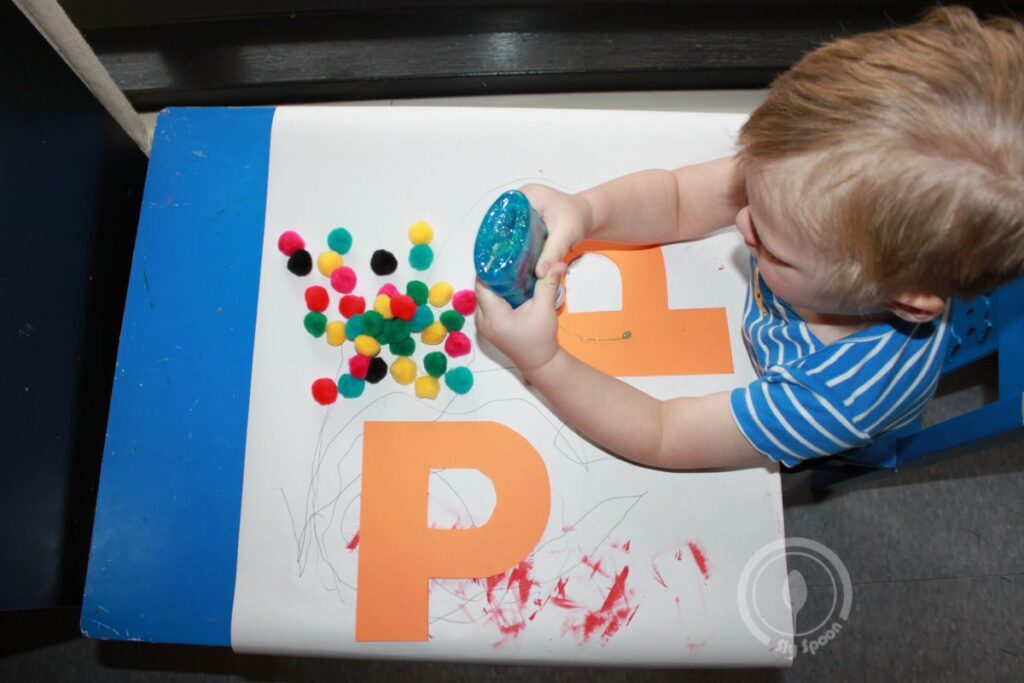 Pom Pom Letter P Activity Craft for preschoolers and kindergarteners