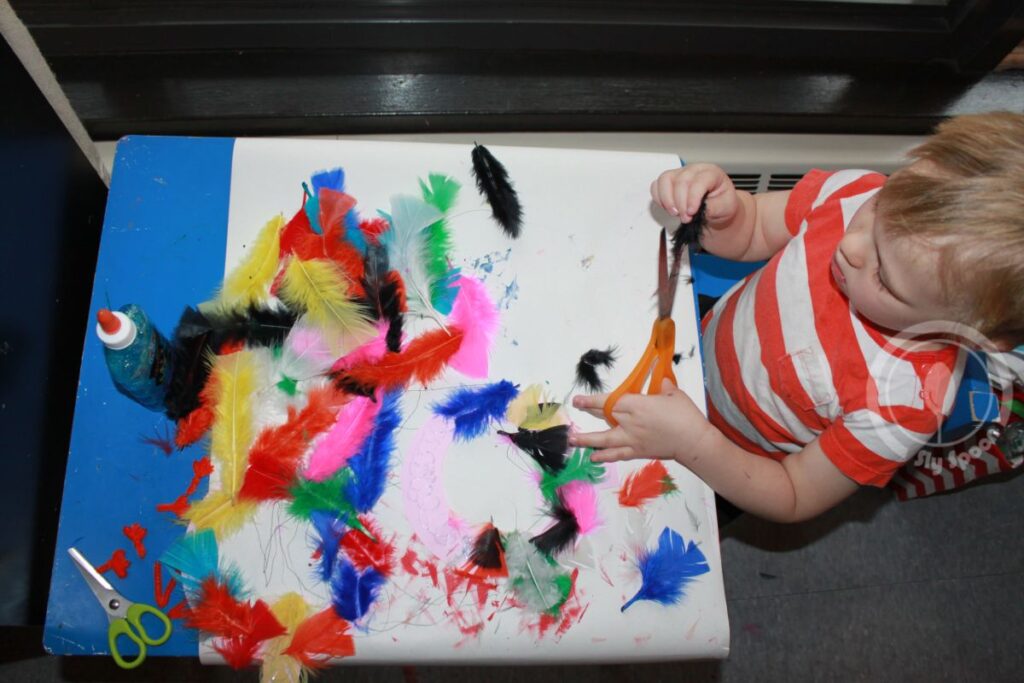 Feather and Letter Q cutout craft to make a Quail. Suitable for preschool and kindergarten.