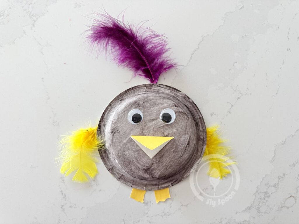 Letter Q is for Quail painted paper plate craft ideas for preschoolers and kindergarteners learning Letter Q