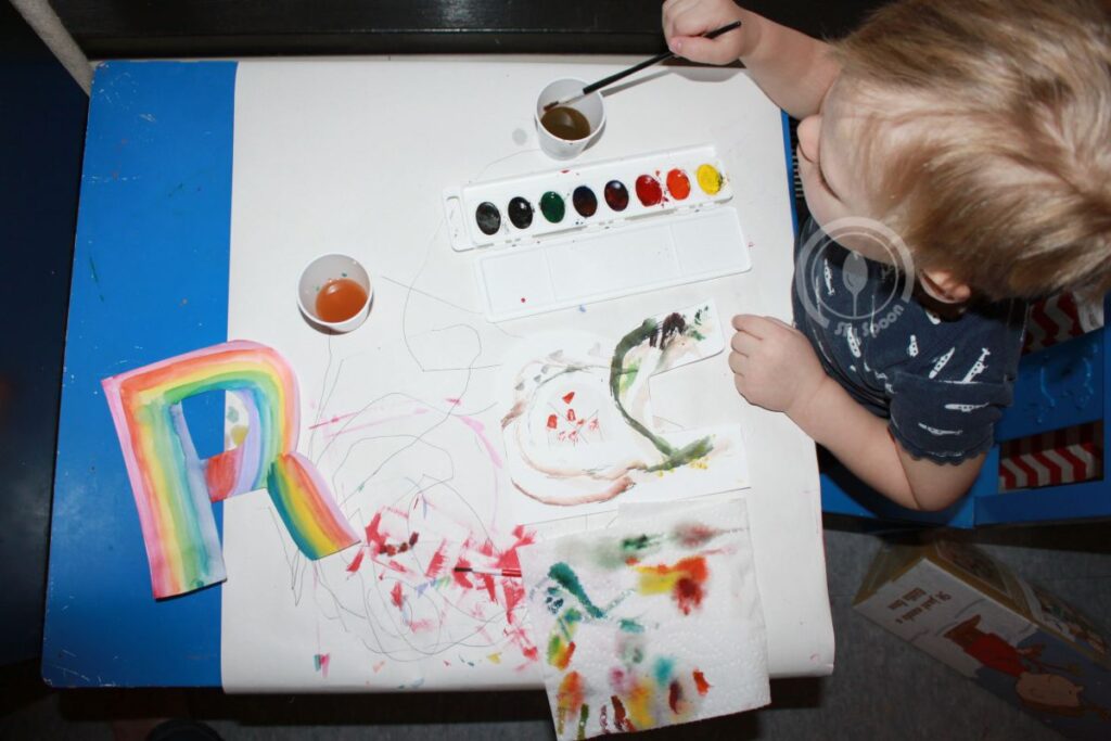 Letter R is for Rainbow craft ideas for preschoolers and kindergarteners learning Letter R