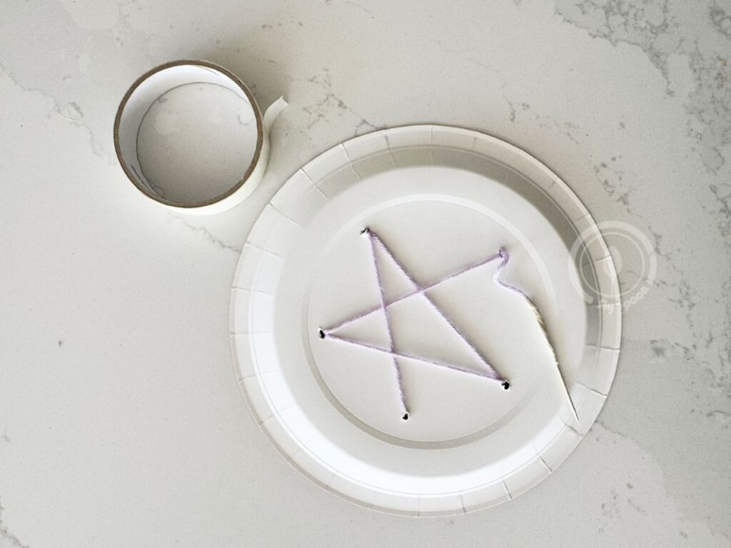 Letter S is for Sewing Star Paper Plate Activity idea for preschoolers and kindergarteners learning Letter S