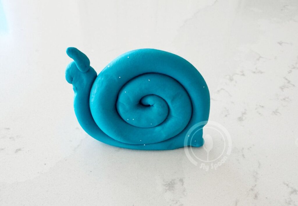 Letter S is for Sparkly Snail Play Doh Activity idea for preschoolers and kindergarteners learning Letter S