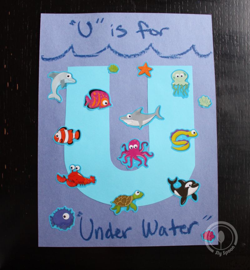 Letter U is for Underwater Craft idea for preschoolers and kindergarteners learning Letter U