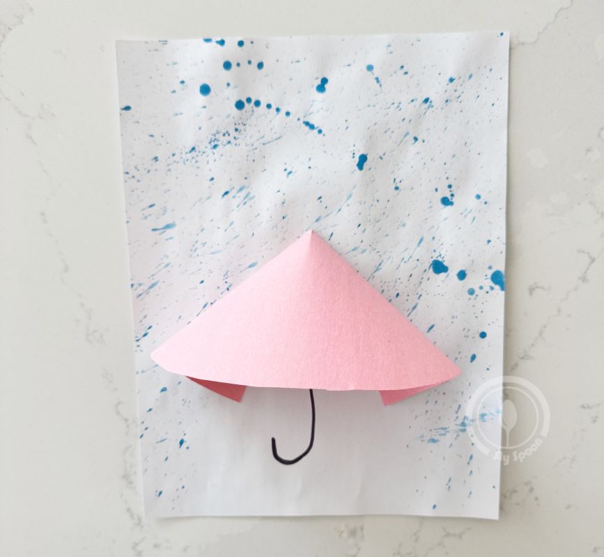 Letter U is for Umbrella Spray Art 3D Craft idea for preschoolers and kindergarteners learning Letter U