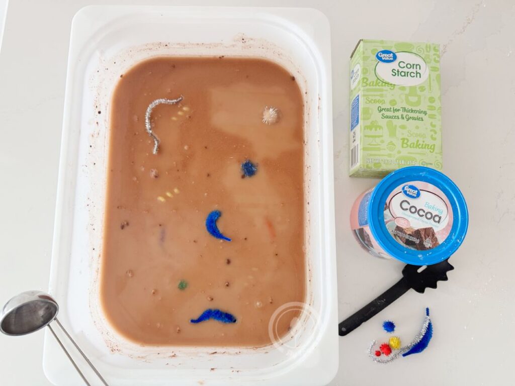 Letter U is for Underground Sensory Bin idea for preschoolers and kindergarteners learning Letter U