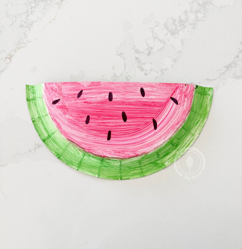 Letter W is for Watermelon Paper Plate Craft idea for preschoolers and kindergarteners learning Letter W