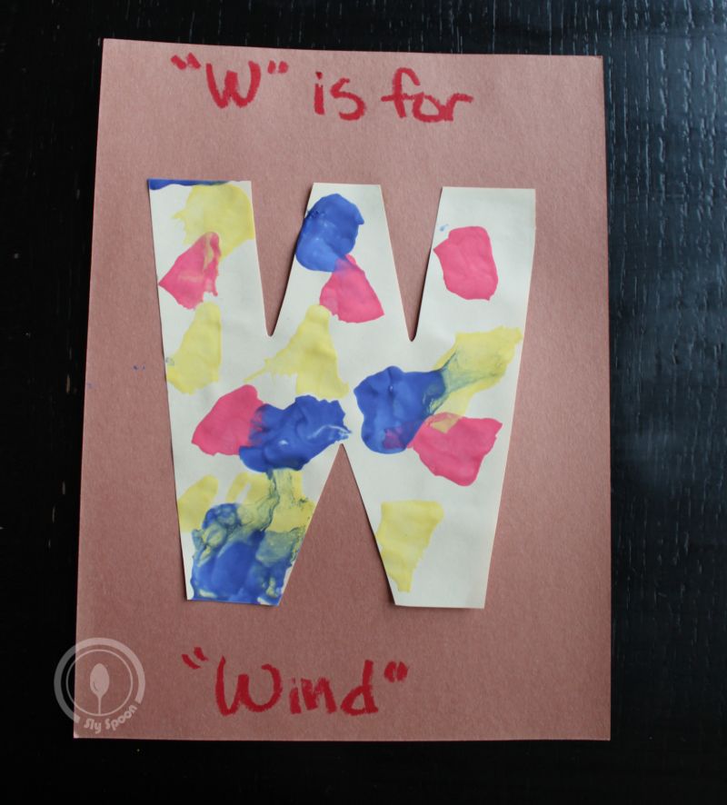 Letter W is for Wind Letter Play idea for preschoolers and kindergarteners learning Letter W