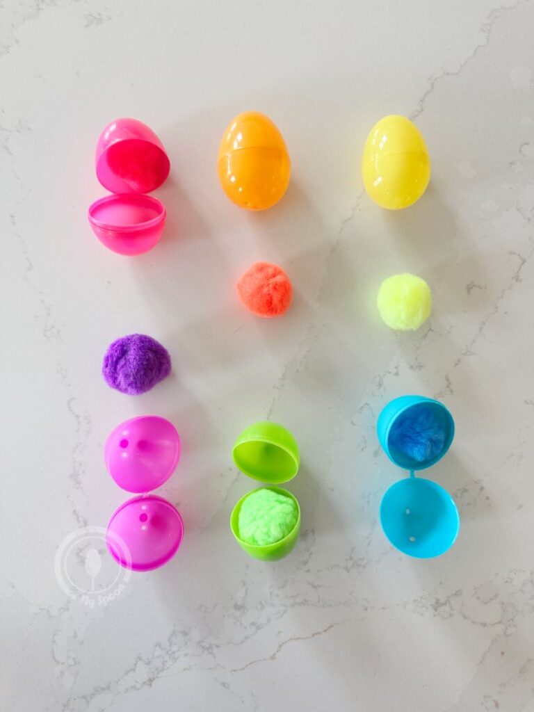 Letter Y is for Color Matching Yolks in plastic egges idea for preschoolers and kindergarteners learning Letter Y