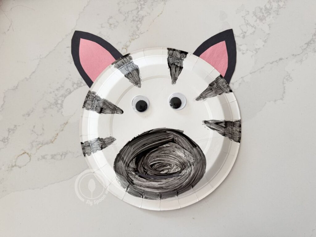 Letter Z is for Zebra Paper Plate Craft idea for preschoolers and kindergarteners learning Letter Z