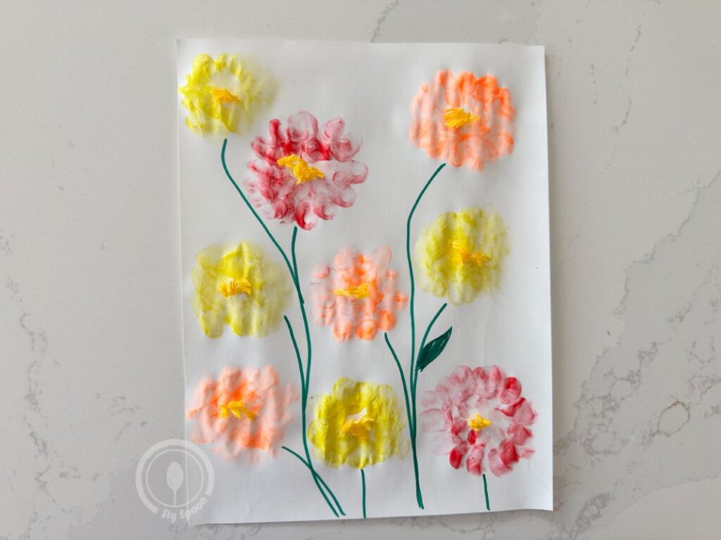 Letter Z is for Zinnias finger painting idea for preschoolers and kindergarteners learning Letter Z
