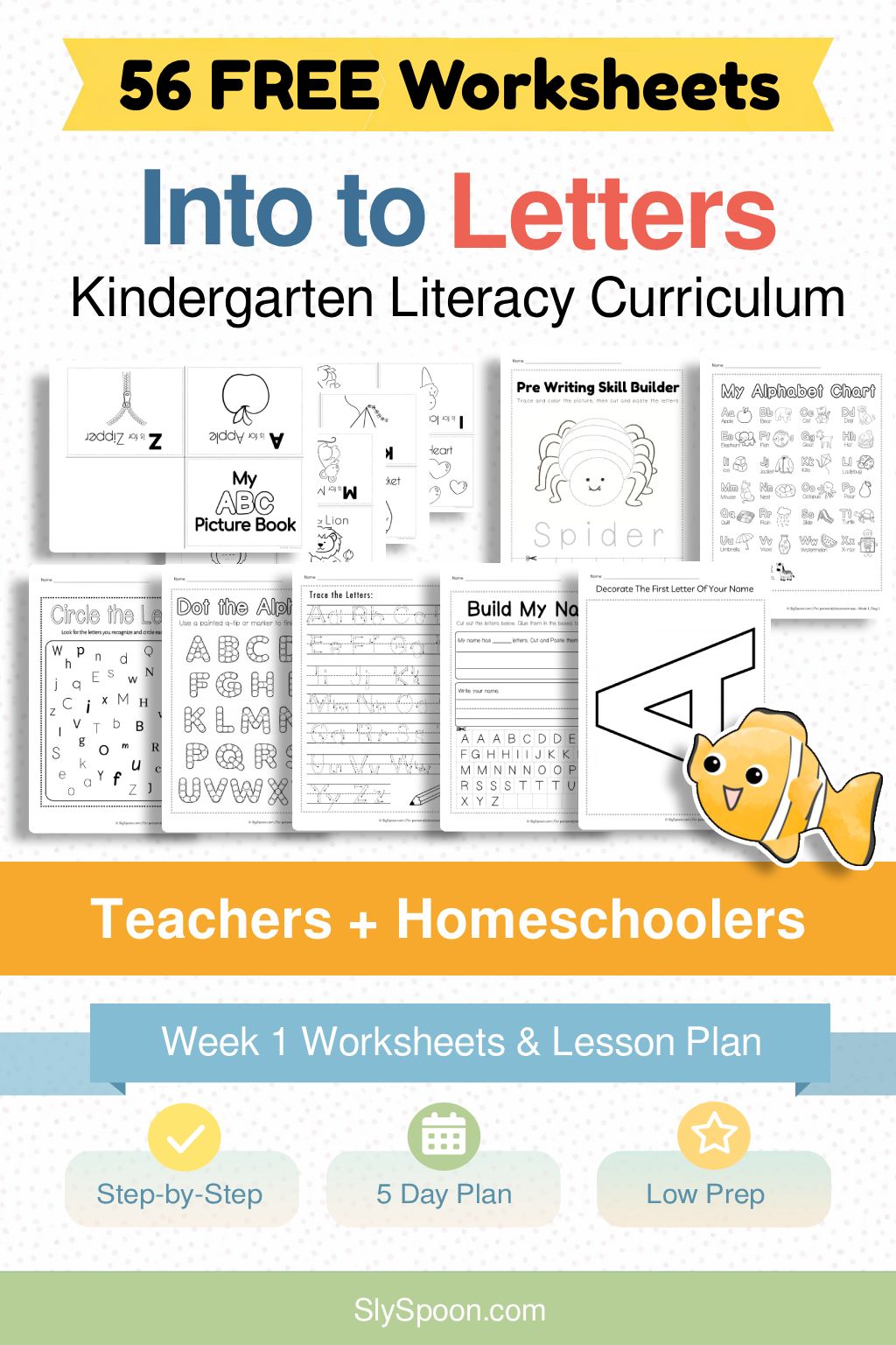 Free Kindergarten Literacy Curriculum Week 1 Intro to Letters with printables and activities
