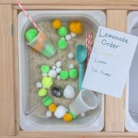 Lemonade Sensory Bin Idea