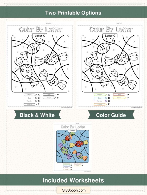 Color by Letter Worksheets A–Z | Alphabet Coloring Pages for Letter ...