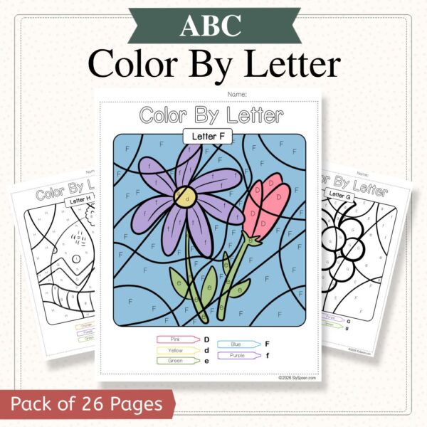 Color by Letter Worksheets A–Z | Alphabet Coloring Pages for Letter ...