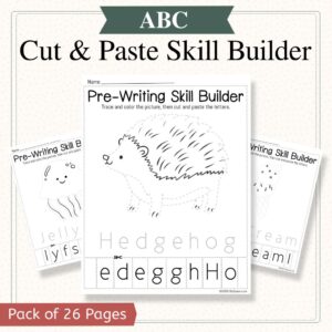 Cut, Paste & Trace Skill Builder Worksheets A–Z | Pencil Control Practice for Preschool & Kindergarten (26 Printable Pages)