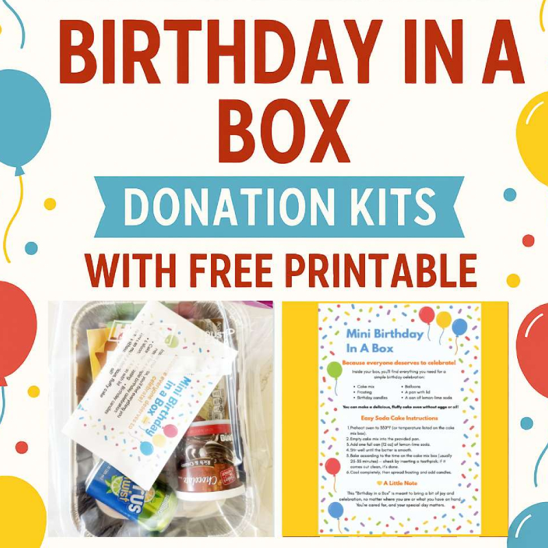Birthday in a Box donation printable