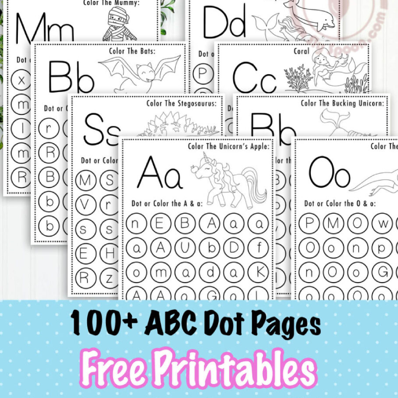 Free printable dot-marker worksheets