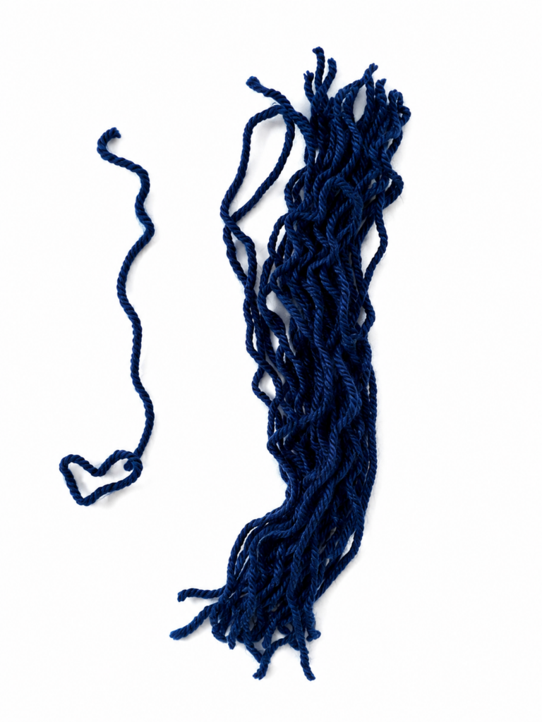 Wrapping yarn to create the tail for a DIY string art mermaid.