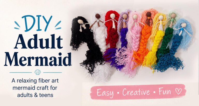 DIY Mermaid Doll Craft (Easy Fiber Art Mermaid for Adults & Teens)