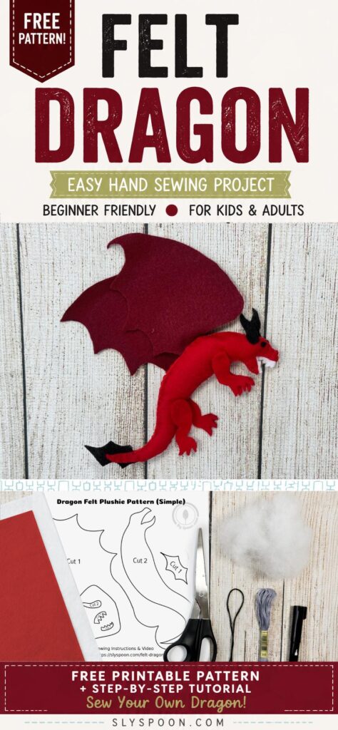 Easy Free Felt Dragon Pattern Printable