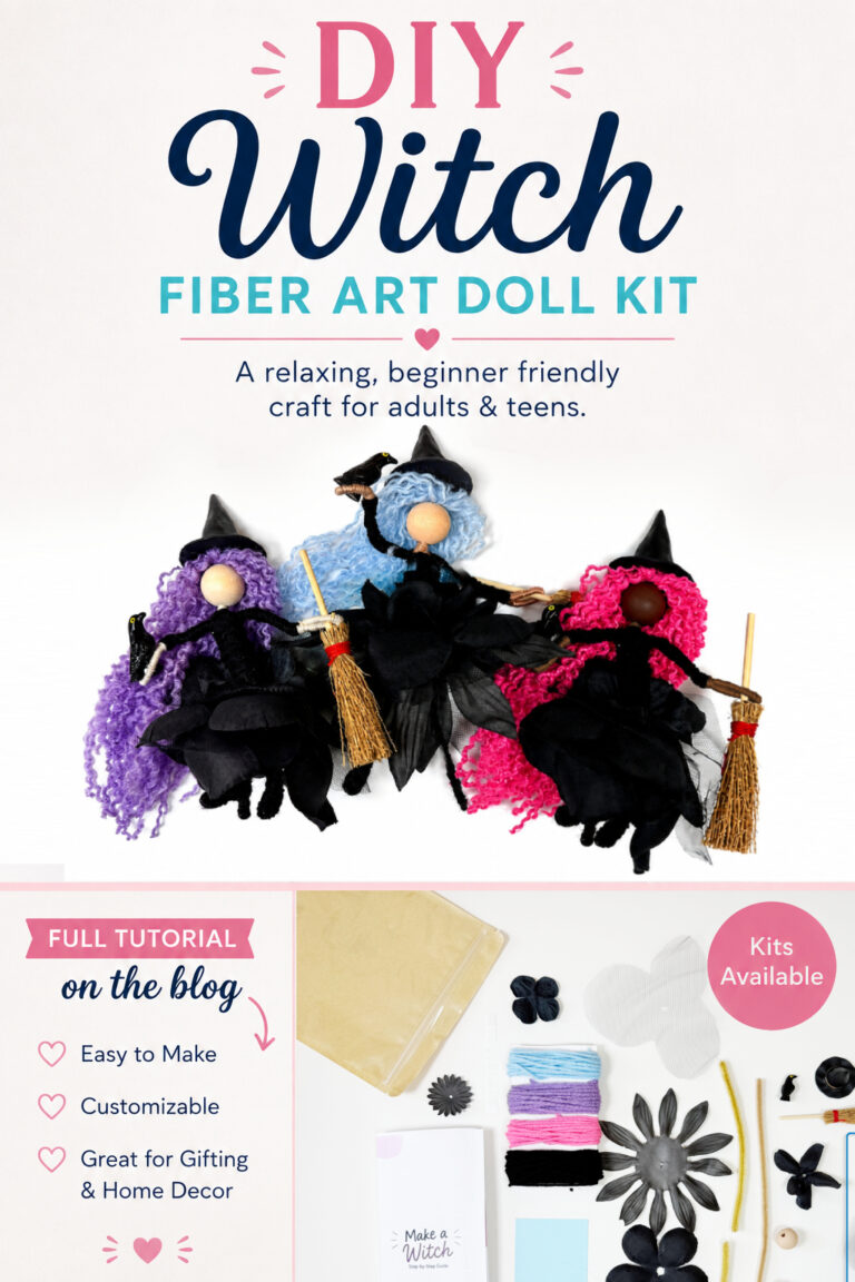 DIY Witch Doll Craft (Easy Fiber Art Halloween Craft Idea for Adults & Teens)