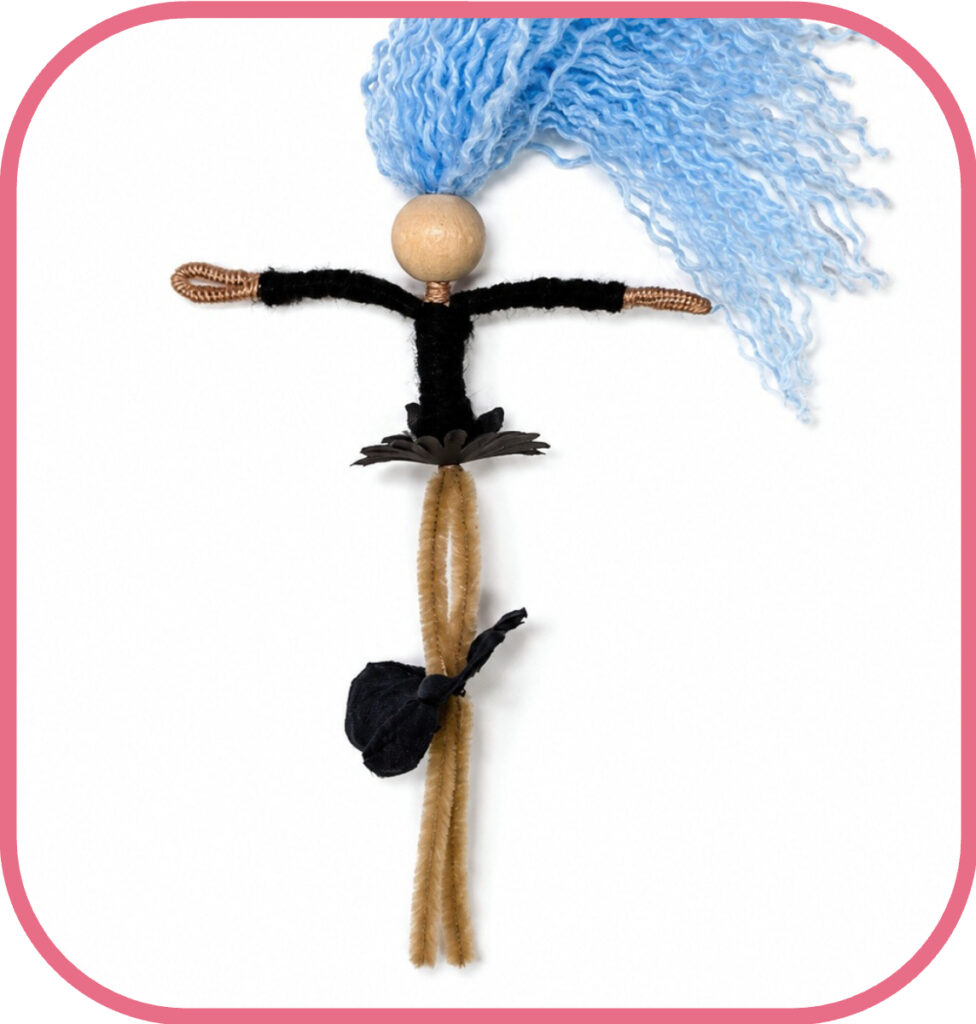 Adult Fiber Art Witch Craft DIY Halloween Home Decor Flower Skirt on Bead Doll