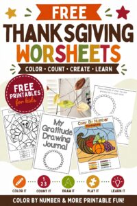 Free Thanksgiving Worksheets for Preschoolers and Kindergarteners