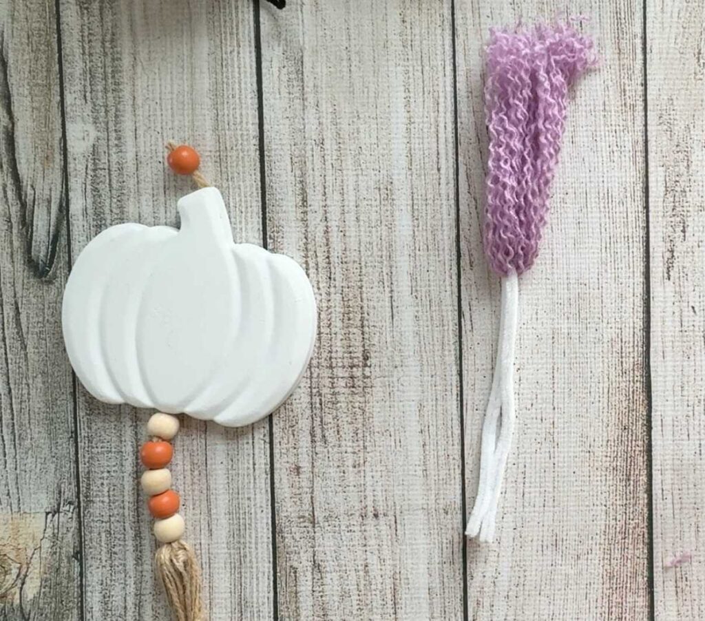 Easy Dollar Tree Halloween Craft Make a Witch tutorial - Making the hair and face