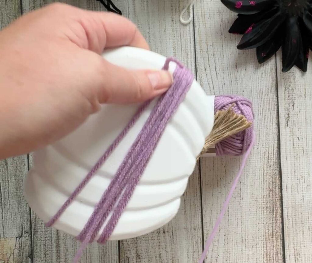 Easy Dollar Tree Halloween Craft Make a Witch tutorial - Making the hair