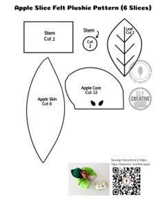 Felt Apple Slice Free Printable Pattern