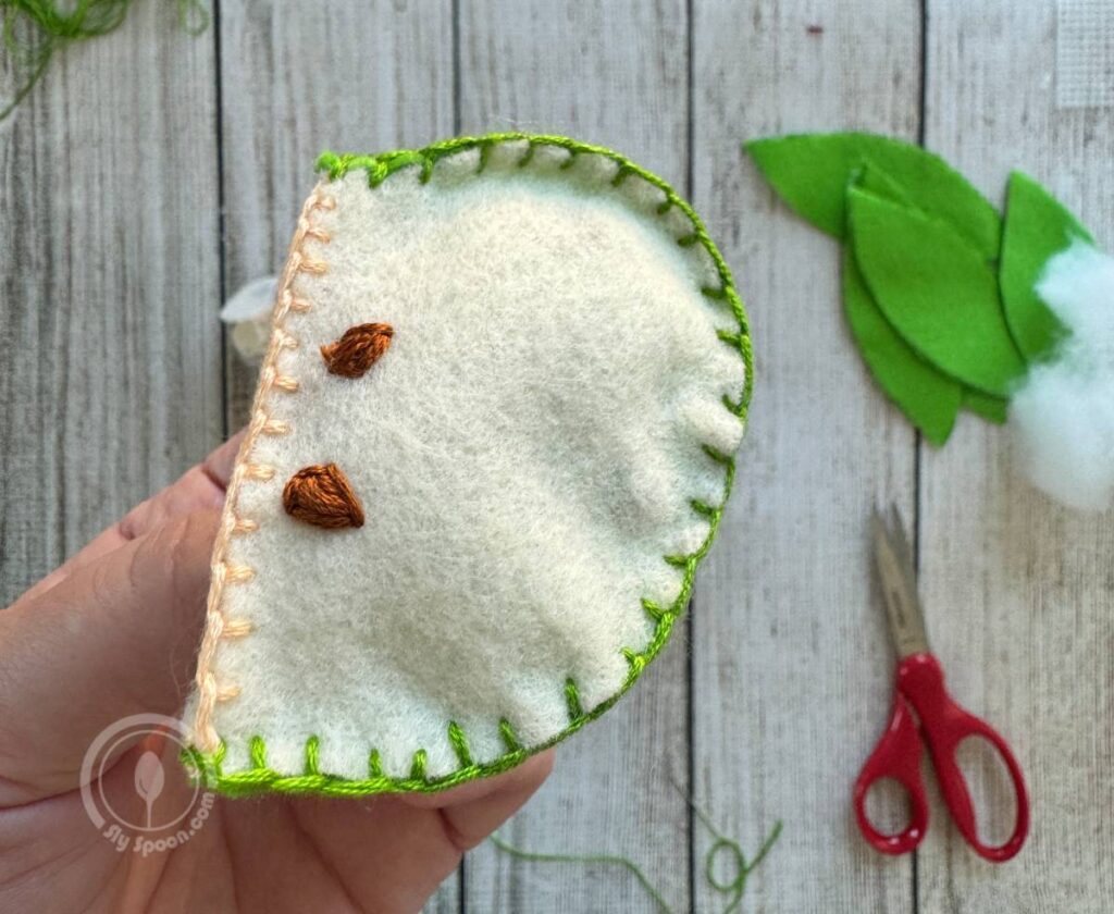 finished green apple slice