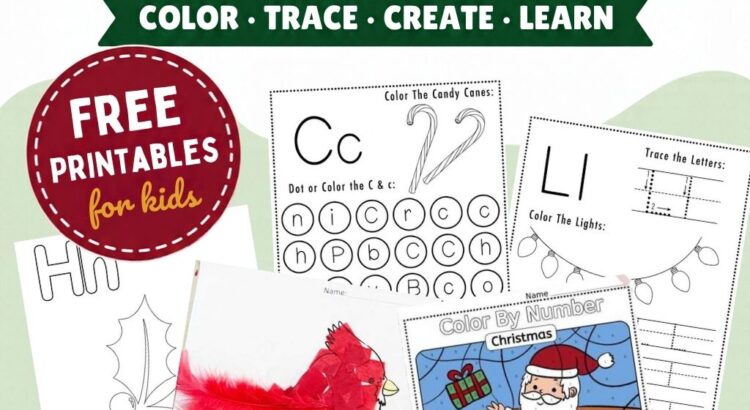 Free Christmas Worksheets for preschoolers and kindergarteners