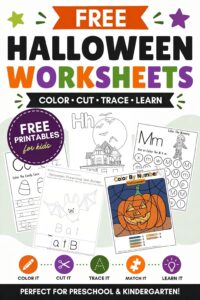 Free Printable Halloween Worksheets for Preschoolers and Kindergarteners