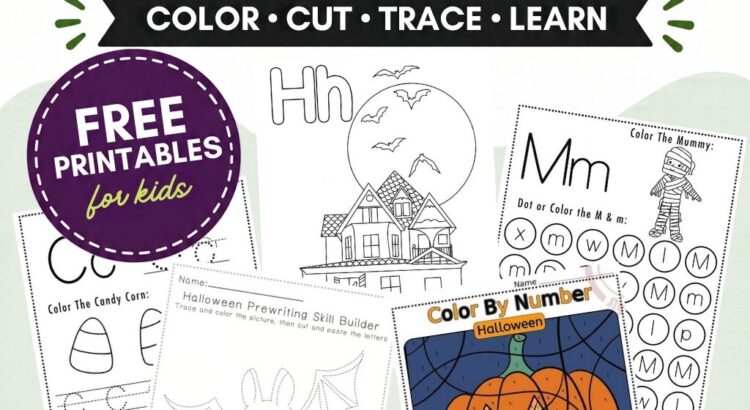 Free Printable Halloween Worksheets for Preschoolers and Kindergarteners